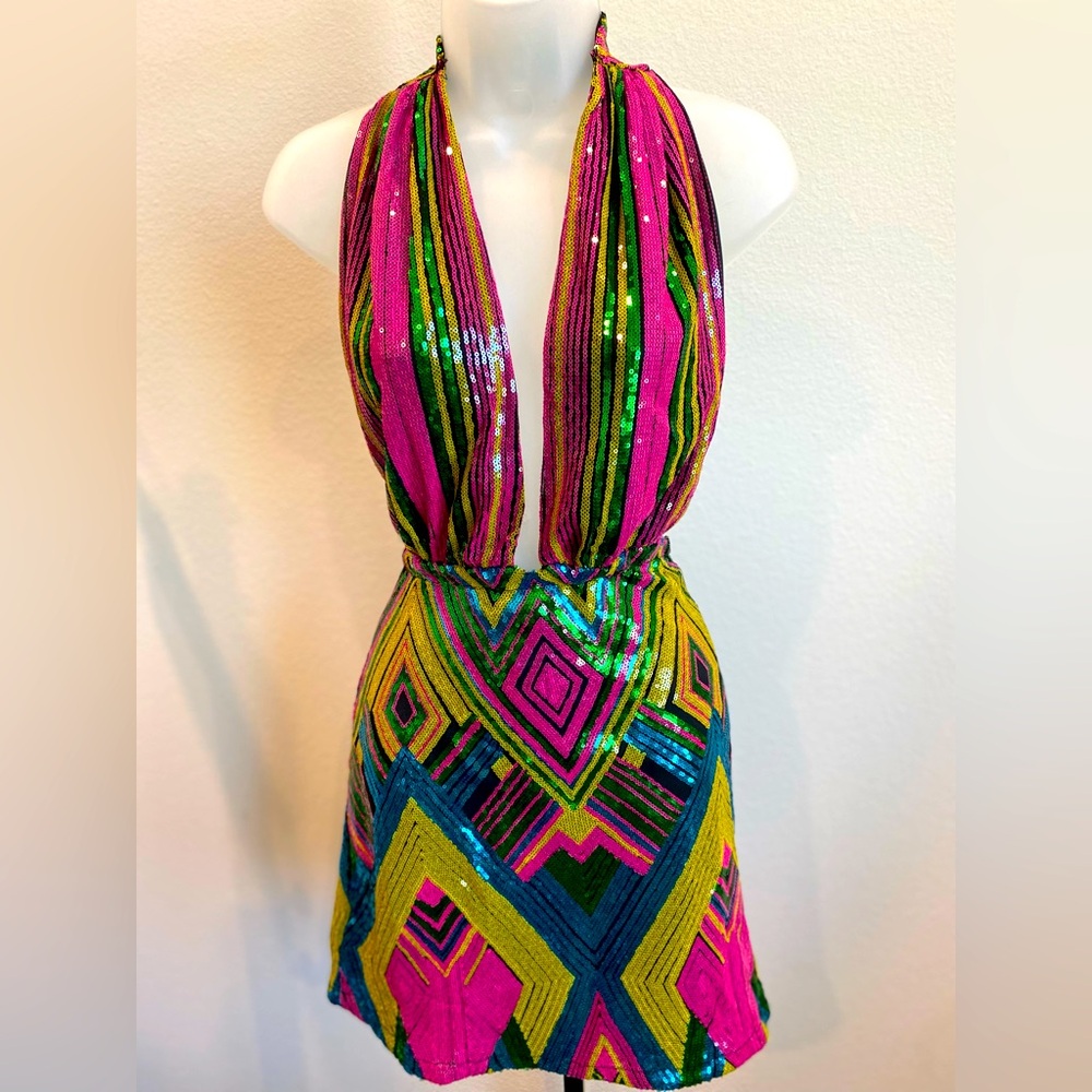 All Sequins Mini Dress